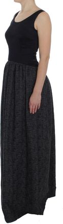 Dolce & Gabbana Womens Black Gray Sheath Gown Full Length Dress Rayon