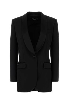 Dolce & Gabbana Zwarte Stretch Wolmix Blazer