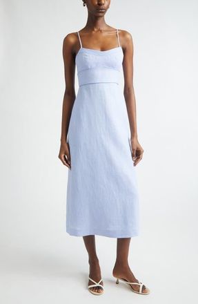 Zimmermann Kindred Spirit Luna Linen Midi Dress in Sky at Nordstrom, Size 0P