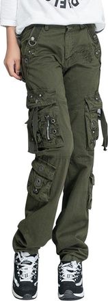OCHENTA Women Workwear Uniform Combat Cargo 8 Pockets Security Trousers Army Green Lable 31-UK 12