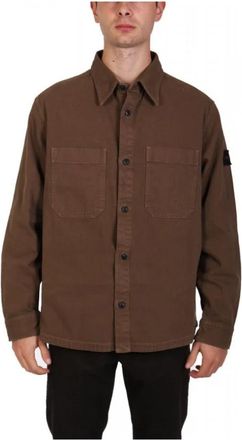 HUGO BOSS Lerato Shirt - Heren - Casual Overhemden - Bruin - XL - Katoen - Overhemden
