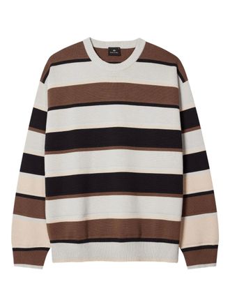 Paul Smith Gestreepte trui met ronde hals - Blauw