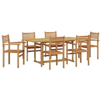 vidaXL Conjunto De Comedor De Jard&iacute;n 7 Pcs Marr&oacute;n Vidaxl