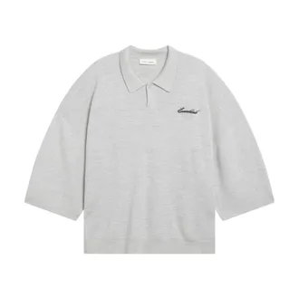 Fear of God Polo Shirts, male, Gray, Size: S Signature 3/4 Sleeve 90s Knit Polo