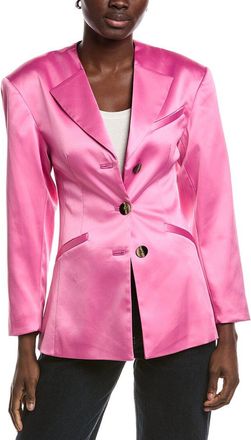 Ganni Double Satin Fitted Blazer