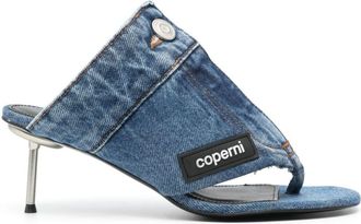 Coperni 70mm denim sandals - women - Cotton - 37 - Blue