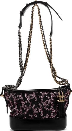 Chanel Borsa a spalla Gabrielle con paillettes - Nero