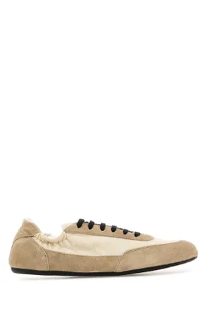 Prada Two Tone Re Nylon And Suede Collapse Sneakers