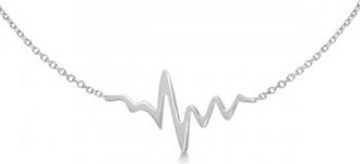 Allurez Adjustable Heartbeat Bracelet in 14k White Gold