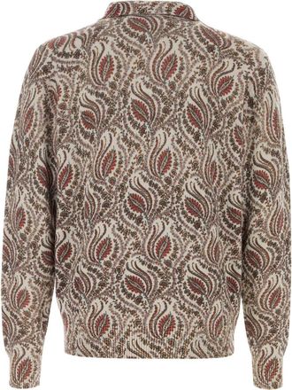 Etro Embroidered Wool Polo Shirt - Beige