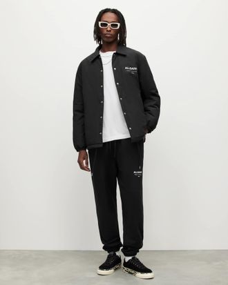 AllSaints Cotton Underground Straight Cuffed Logo Joggers, Size: XXL