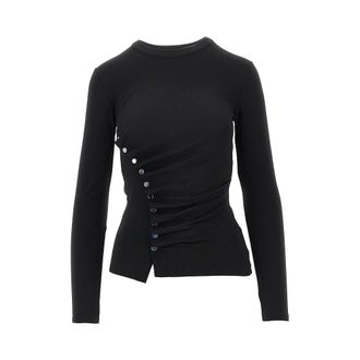 Paco Rabanne Draped jersey top with press-studs Woman 38