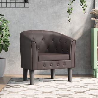 vidaXL Sill&oacute;n Cuero Sint&eacute;tico Marr&oacute;n Vidaxl