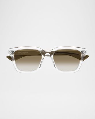 Saint Laurent Men & apos;s Sl 790f Recycled Acetate Rectangle Sunglasses
