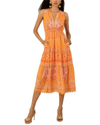 Hale Bob Hale Bob Liv Linen-Blend Midi Dress