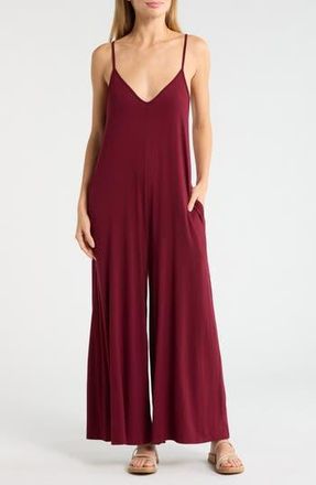 West K V-Neck Strappy Jumpsuit in Wine at Nordstrom Rack, Size X-Small