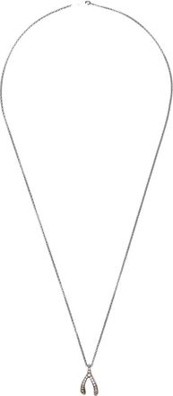 Rosa Maria Sterling zilveren halsketting met diamant en wensbotje - Zwart