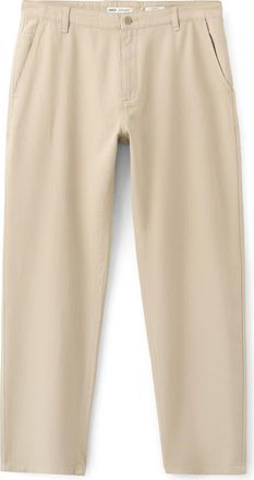 Mango Relaxed Fit Cotton & Linen Jeans in Beige at Nordstrom, Size 34