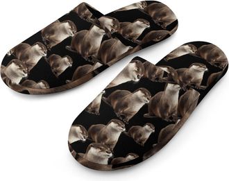 Generic Otter Animal Mens Cozy Memory Foam Slippers Warm Cotton House Shoes Comfy Slipper for Indoor Outdoor