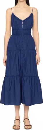 Sea New York Camden Cotton Poplin Tank Dress In Blueberry