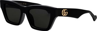 Gucci Womens Sunglasses Black Acetate Black-Black-Grey Black/black/grey