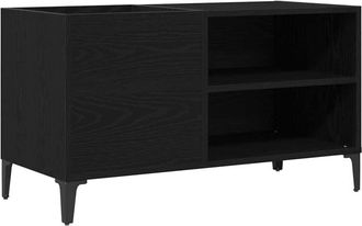 vidaXL Vidaxl - Mueble De Discos Madera De Ingenier&iacute;a Roble Negro 84,5x38x48 Cm