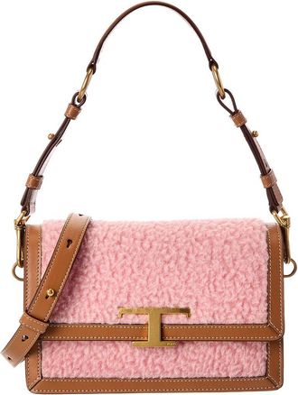 Tod's Tods T Timeless Leather & Wool Shoulder Bag