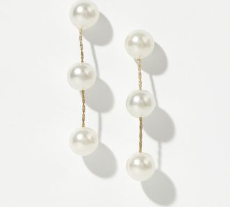 Simons Womens Three-pearl post earrings