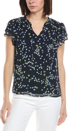 CeCe by Cynthia Steffe Cece Ruffle Neck Tie Front Blouse