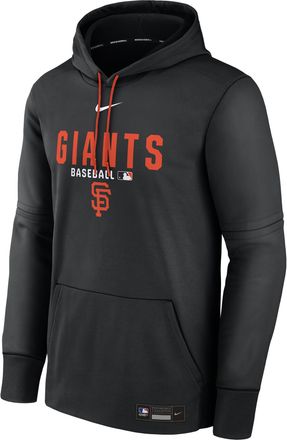 Nike Mens San Francisco Giants Authentic Collection Nike Therma MLB Pullover Hoodie in Black | NAC3088NGIA-RMG
