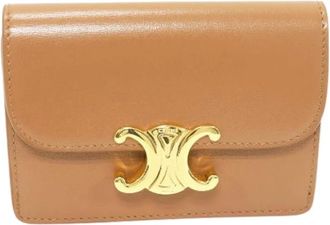 Celine Pre-owned Wallets, female, Beige, Size: ONE SIZE Pre-owned Vintage Leather Wallet
