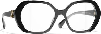Chanel Glasses, female, Black, Size: 54 MM Square Eyeglasses