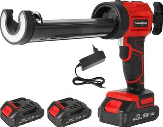 OEM Pistola De Calafateo, 4 Velocidades Ajustables, Led De Alto Brillo, Color Rojo, Incluye 2 Pilas