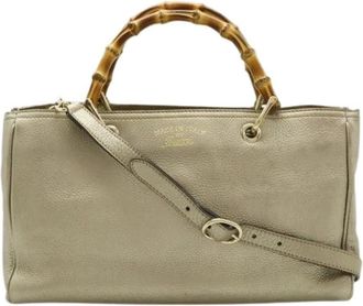 Gucci Pre-owned Vintage Bamboo Handbag - Dames - Vintage Handtas - Beige - ONE Size - Leer - Vintage