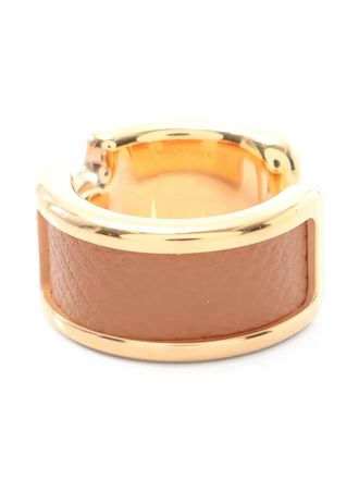 Herm&egrave;s 2010s Olymp PM leather ear cuff ring - women - Gold Plated/Calf Leather - One Size