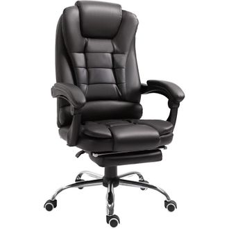 HOMCOM Homcom - pu Leather Executive Office Chair with Retractable Footrest Brown