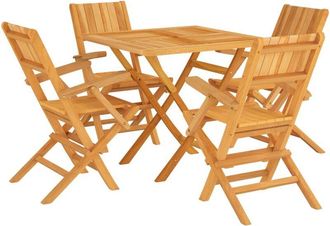 vidaXL Vidaxl - Juego De Comedor Para Jard&iacute;n 5 Piezas Madera Maciza De Teca