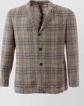 Lardini linen checked blazer