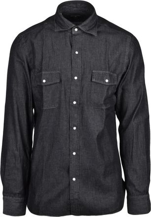 LUIGI BORRELLI NAPOLI Denim Shirt - Heren - Spijkeroverhemden - Zwart - M - Denim - Overhemden