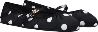 Dolce & Gabbana Womens Black Fabric Ballet Flats