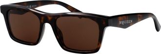 Alexander McQueen Mens Sunglasses Am0472s Havana Brown Injected