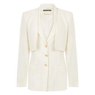 Alberta Ferretti Single-breasted Jacket with Cloak - female - Alberta Ferretti - Blazers - White - L - Jackets