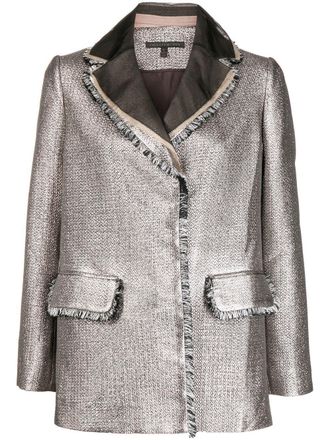 Shiatzy Chen Blazer con frange - Oro