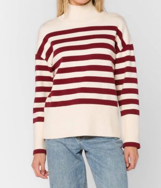 Velvet Heart Torrey Pines Sweater - Plus In Off Red White Sangria Stripe