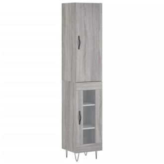 vidaXL Highboard Grey Sonoma 34.5x34x180 cm Engineered Wood Vidaxl