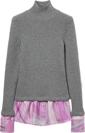 Pucci Iride-print roll-neck sweater - Grey