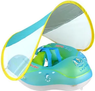 OEM Flotador Beb&eacute; Con Sombrilla - Pvc - Azul - Asiento Para Piscina - 6 A 36 Meses