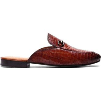 Carlos By Carlos Santana Apollo Bit Slides in Tan Croco at Nordstrom, Size 11.5