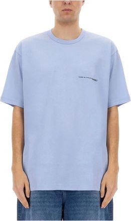 Comme Des Gar&ccedil;ons Logo T-shirt - Heren - T-shirts - Blauw - XS - Katoen - Tops