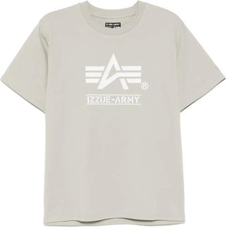 Izzue logo-print T-shirt - men - Cotton/Polyester - M - Grey